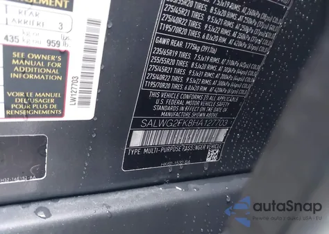 2017 Land Rover Range Rover Sport 3.0L V6 Turbocharged Diesel Se Td6 z USA, uszkodzony, nr VIN SALWG2FK8HA127703